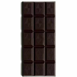 Rich organic dark chocolate squares with cocoa beans